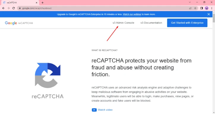 Google reCAPTCHA dashboard Google reCAPTCHA dashboard